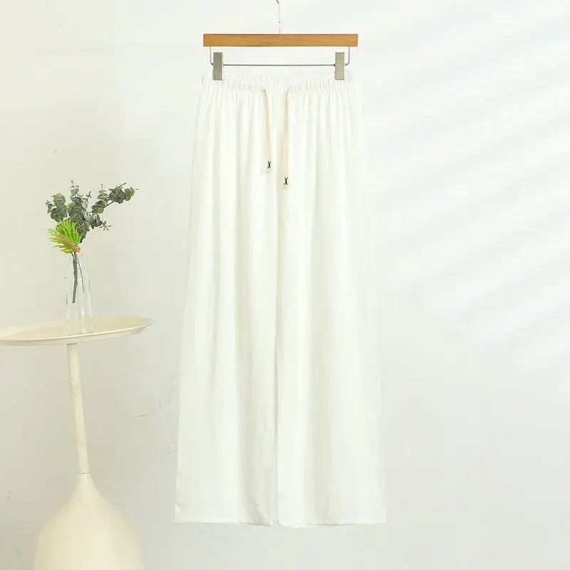 Cotton Viscose Jacquard Palazzo Pants – High-Waist Wide Leg Trousers