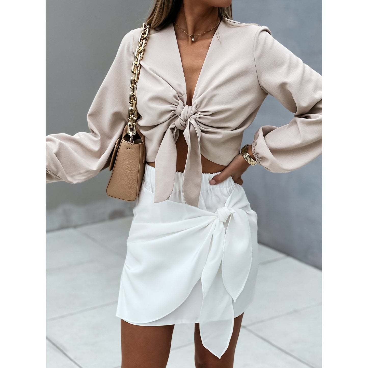 Casual Lace-up Short Skirt for Women - Holiday Style