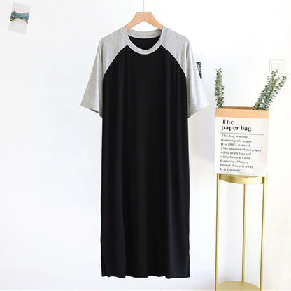 Ultra-Soft Modal Long Night Dress – Breathable Plus Size Sleepwear