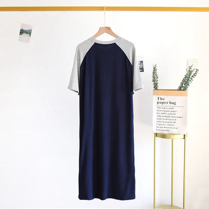 Ultra-Soft Modal Long Night Dress – Breathable Plus Size Sleepwear