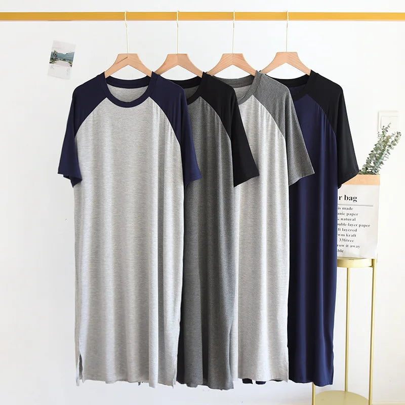 Ultra-Soft Modal Long Night Dress – Breathable Plus Size Sleepwear