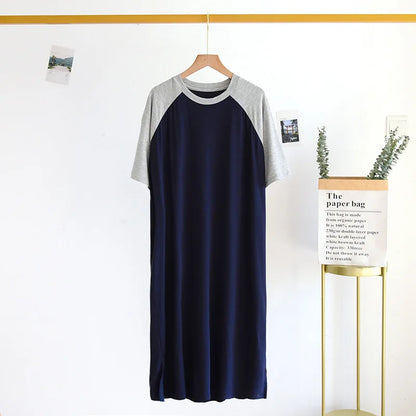 Ultra-Soft Modal Long Night Dress – Breathable Plus Size Sleepwear