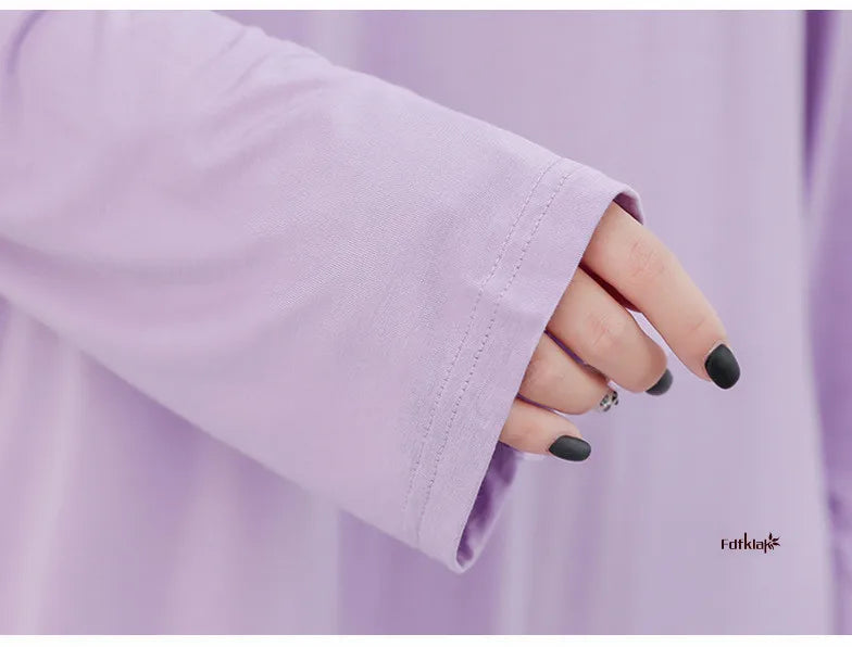 Soft Modal Cotton Nightgown – Long Sleeve Midi Sleep Shirt