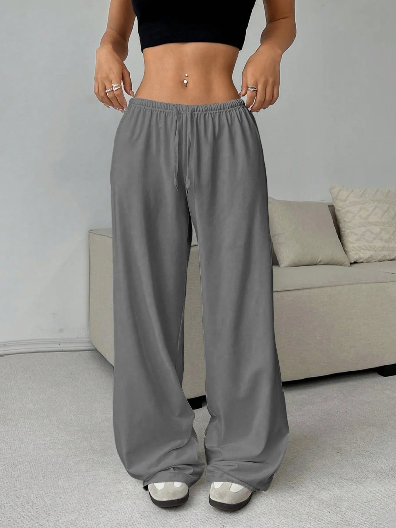 Wide-Leg Casual Pants