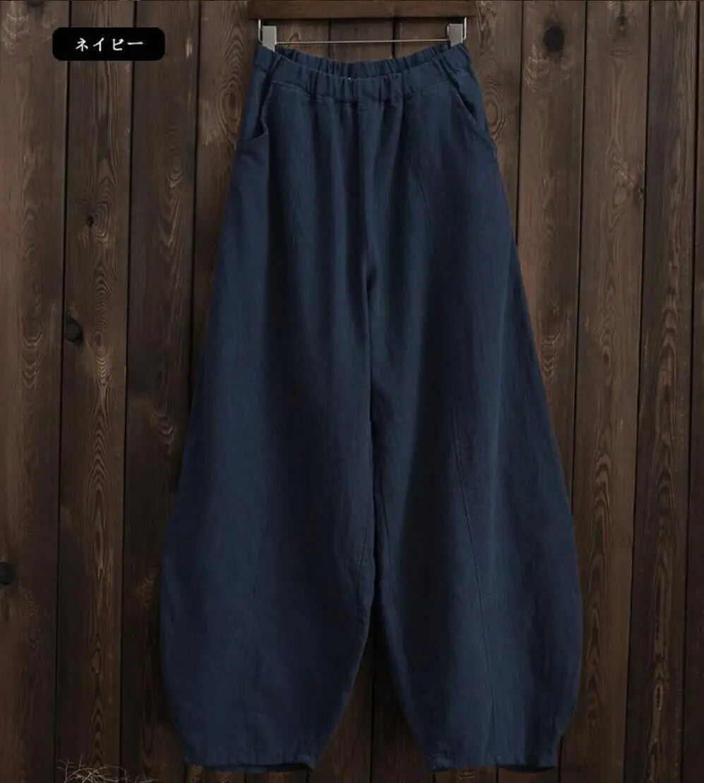 The Artisan Cotton-Linen Balloon Pant: High-Waist Tapered Bloomers