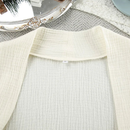 100% Cotton Jersey Robe – Long Sleeve Cardigan Nightgown & Loungewear