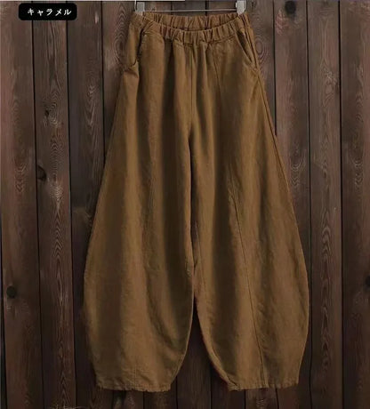 The Artisan Cotton-Linen Balloon Pant: High-Waist Tapered Bloomers
