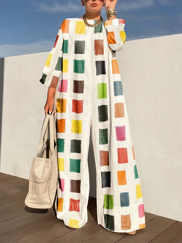 Plaid Plus Size Jumpsuit