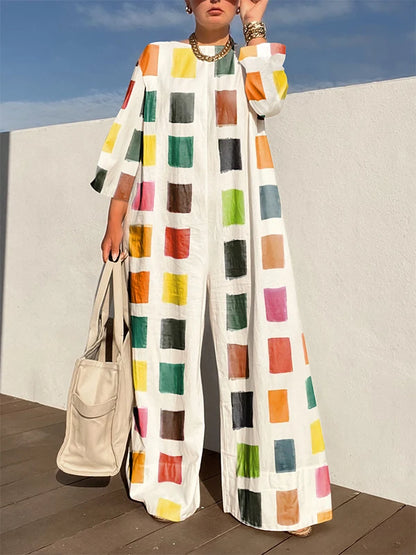 Plaid Plus Size Jumpsuit