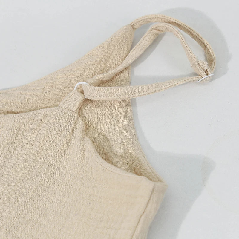 100% Cotton Muslin Maxi Dress: Adjustable Strap Summer Gown