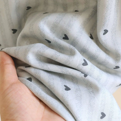 Cotton Gauze Lounge Set: Vertical Stripe & Heart Motif