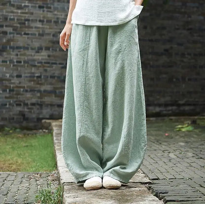 The Artisan Cotton-Linen Balloon Pant: High-Waist Tapered Bloomers