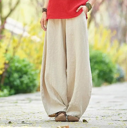 The Artisan Cotton-Linen Balloon Pant: High-Waist Tapered Bloomers