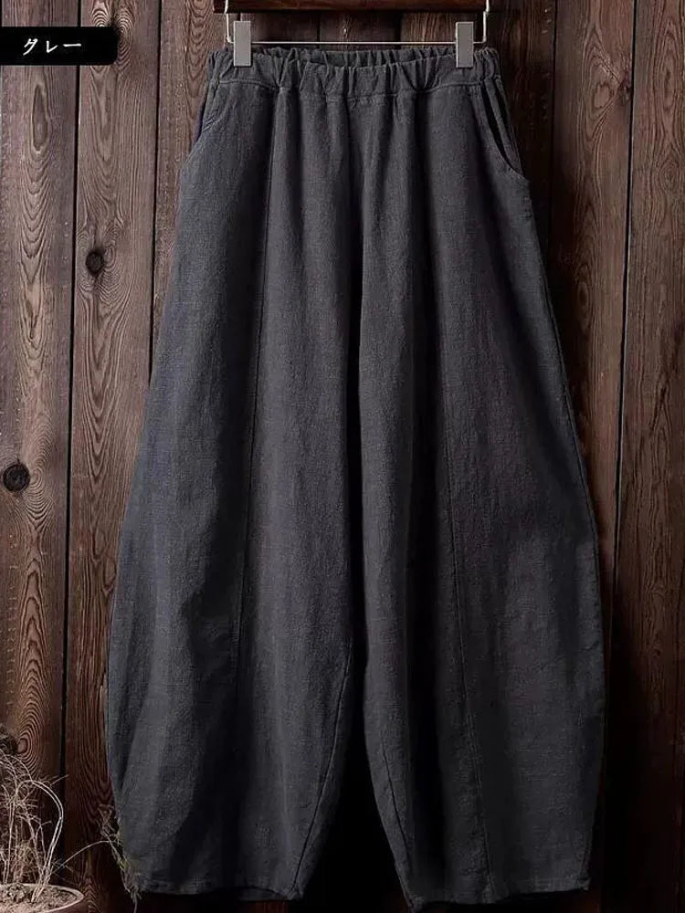 The Artisan Cotton-Linen Balloon Pant: High-Waist Tapered Bloomers