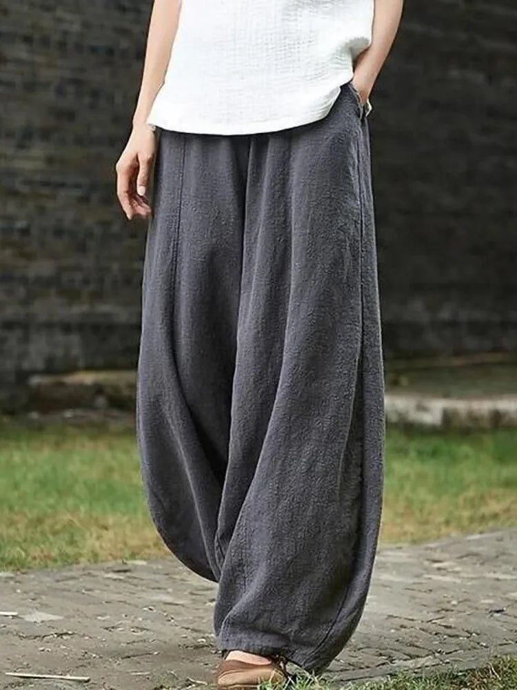 The Artisan Cotton-Linen Balloon Pant: High-Waist Tapered Bloomers