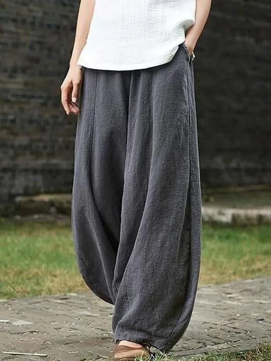 The Artisan Cotton-Linen Balloon Pant: High-Waist Tapered Bloomers