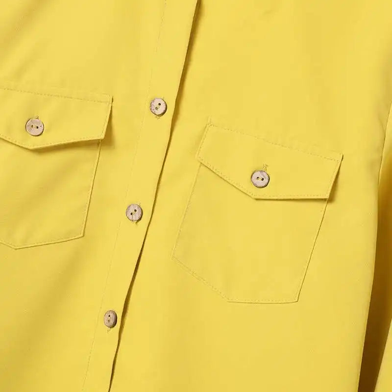 Elegant Office Set: Button-Down Shirt & Wide Leg Trousers