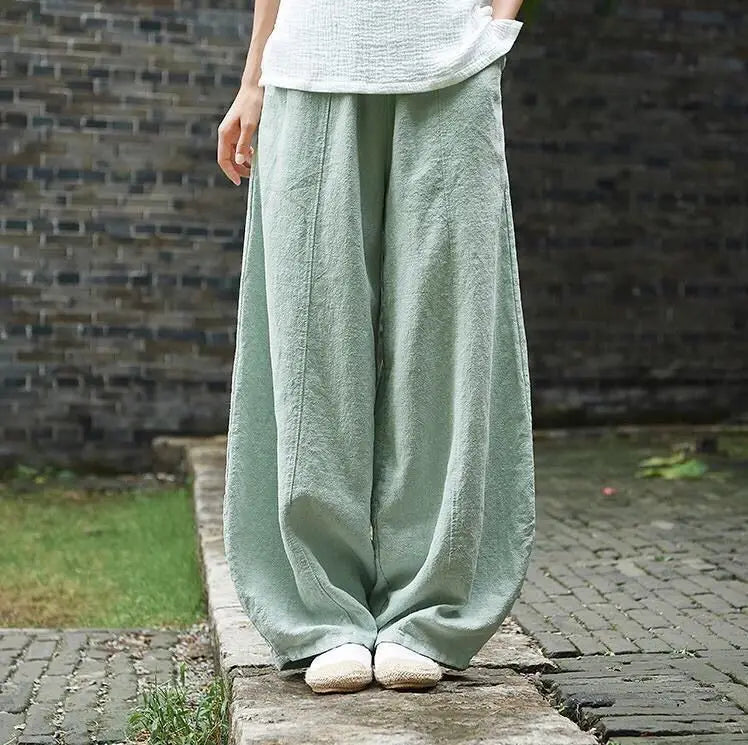 The Artisan Cotton-Linen Balloon Pant: High-Waist Tapered Bloomers