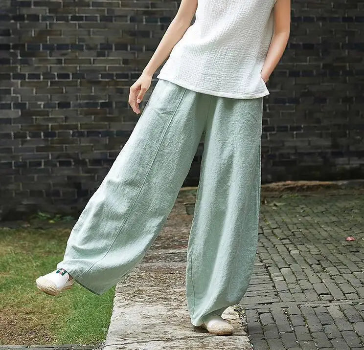 The Artisan Cotton-Linen Balloon Pant: High-Waist Tapered Bloomers
