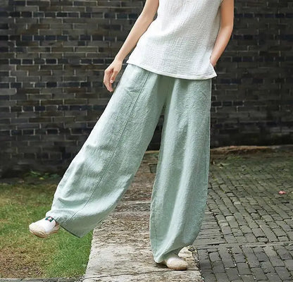 The Artisan Cotton-Linen Balloon Pant: High-Waist Tapered Bloomers