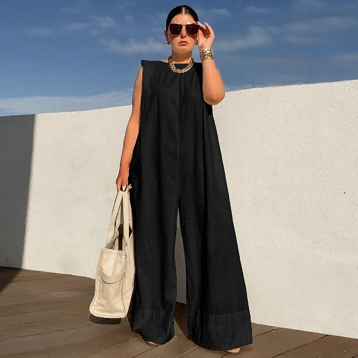 Wide-Leg Summer Jumpsuit