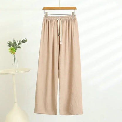 Cotton Viscose Jacquard Palazzo Pants – High-Waist Wide Leg Trousers