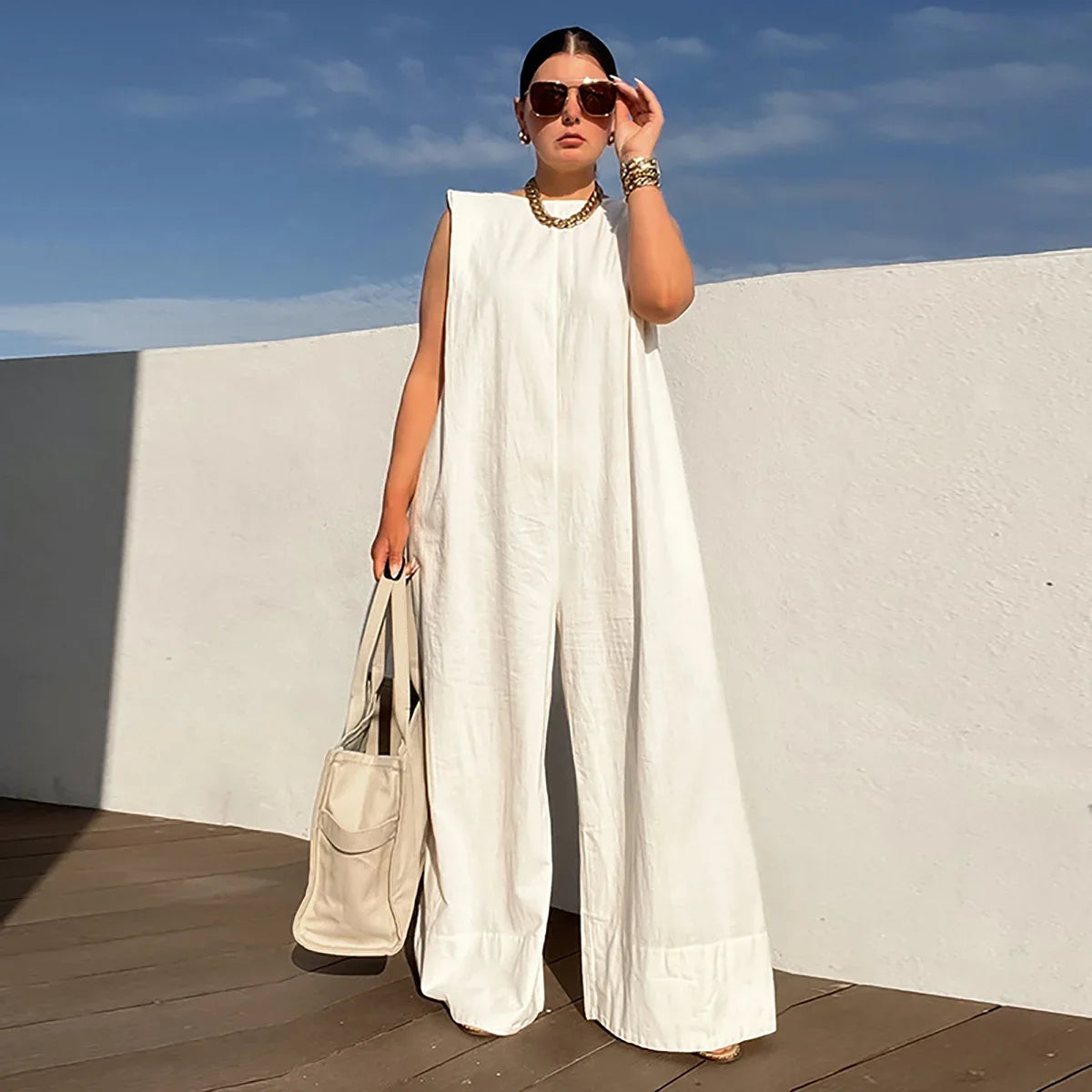 Wide-Leg Summer Jumpsuit