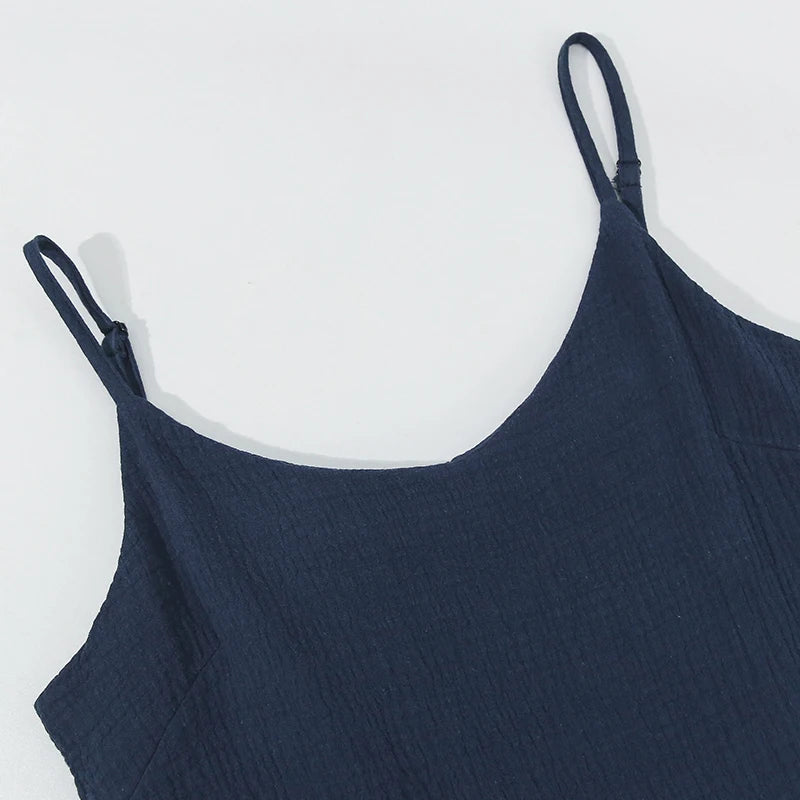 100% Cotton Muslin Maxi Dress: Adjustable Strap Summer Gown