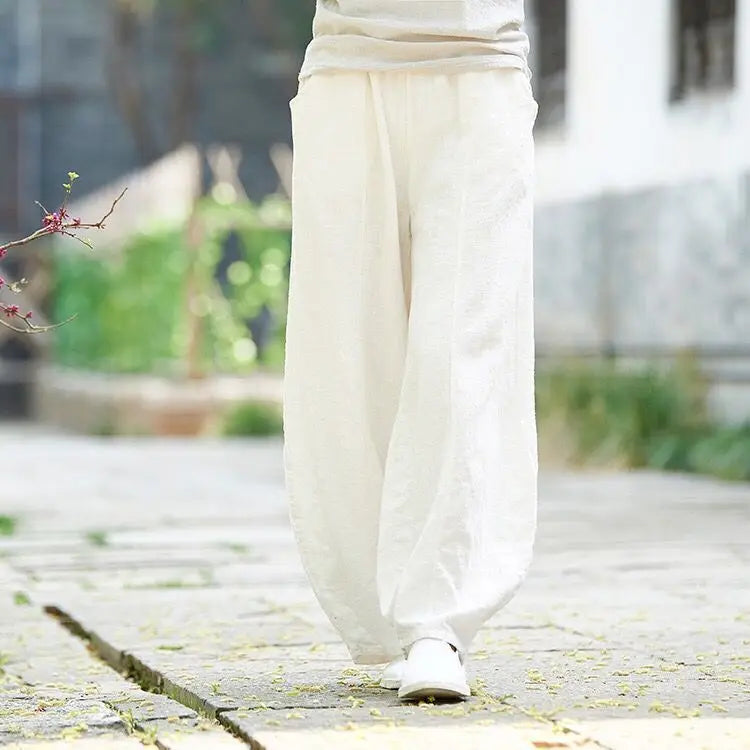 The Artisan Cotton-Linen Balloon Pant: High-Waist Tapered Bloomers