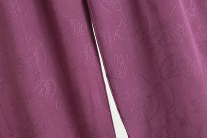 Cotton Viscose Jacquard Palazzo Pants – High-Waist Wide Leg Trousers