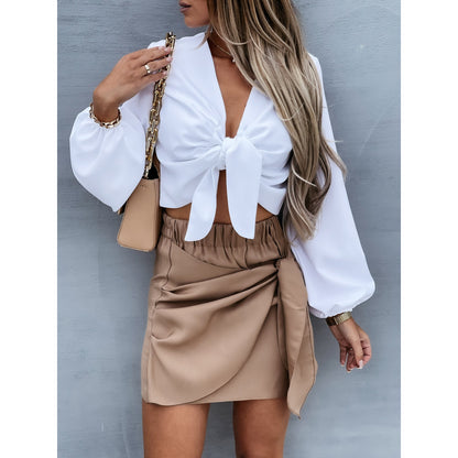 Casual Lace-up Short Skirt for Women - Holiday Style